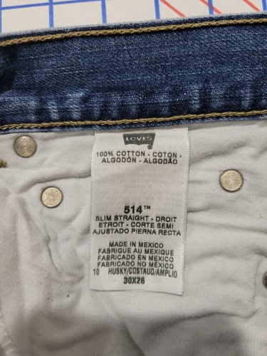 Jeans rossi Levis 514 da ragazzo slim dritti taglia 10 husky 30 x 26 - Foto 14 di 16