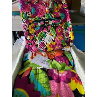 Vera Bradley Va Va Bloom Back Sack & Throw Blanket 50