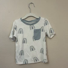 Kyte Baby 3T Toddler Crew Neck Tee in Fog Rainbow