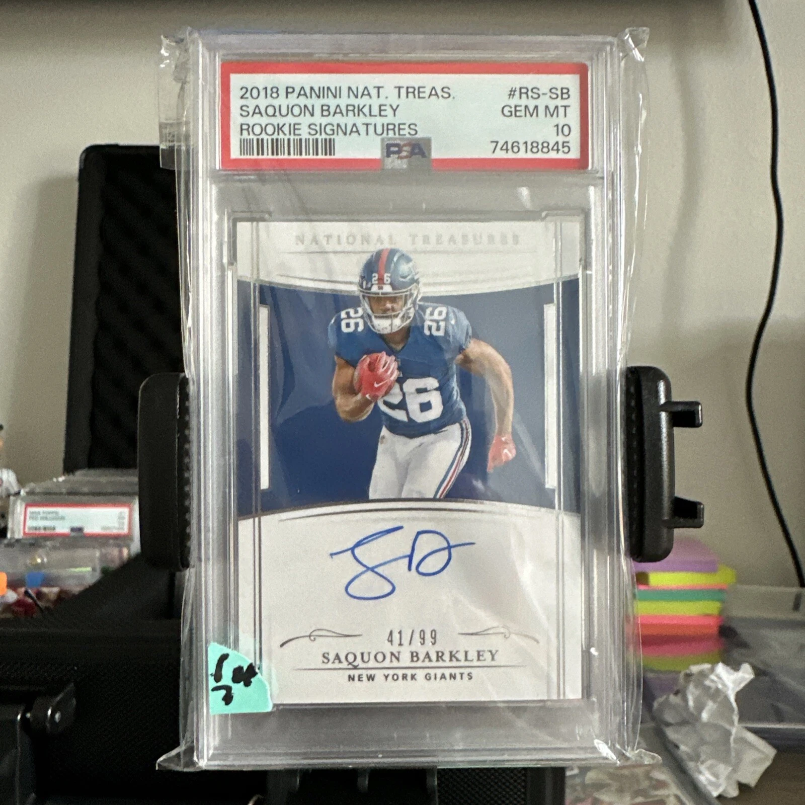 Saquon Barkley Panini National Treasures Rookie Signatures #RSSB Base