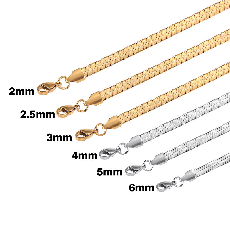 "Collares de cadena de serpiente de acero inoxidable de plata/oro para mujer 20 piezas al por mayor de 16""-24"