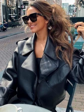 New Arrival Winter Autumn 2022 Women's Leather Wallet Coat Women 