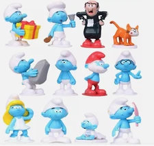 Smurfs Playset 12 Figure Cake Topper Cupcake Toppers PVC Figure Set