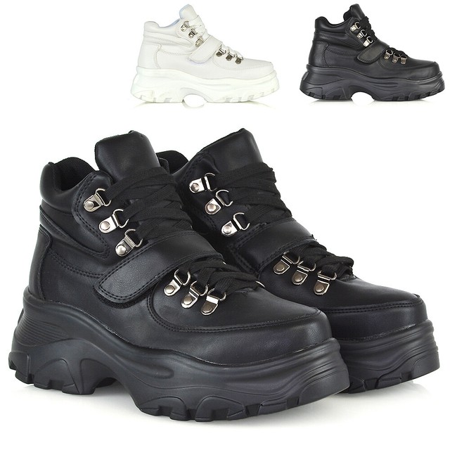 platform lace up trainers