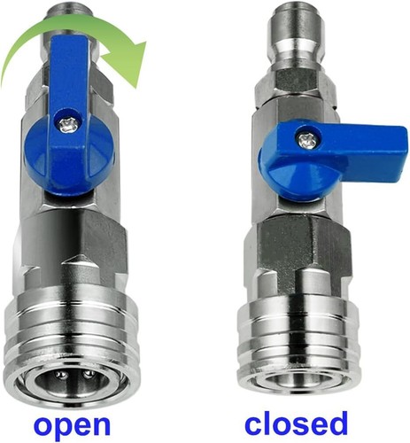 Kit Valvola a Sfera Idropulitrice Alta Pressione 3/8 NPT Connettore Rapido 4500 PSI per Alimentazione - Foto 2 di 5