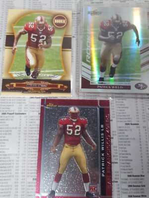 2007 3 Card Rc Lot Select Score Patrick Willis, Donruss Classic,Topps Finiest