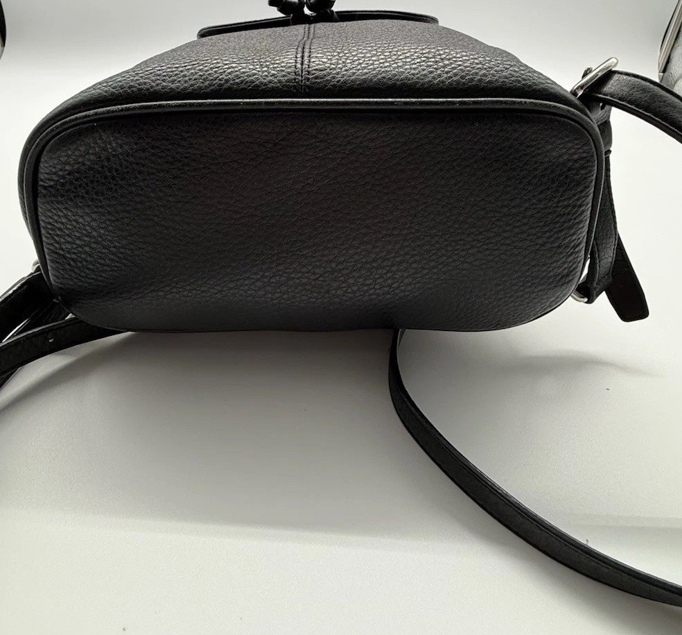 COACH Black PebbledLeather Drawstring ParkTurnloc… - image 12