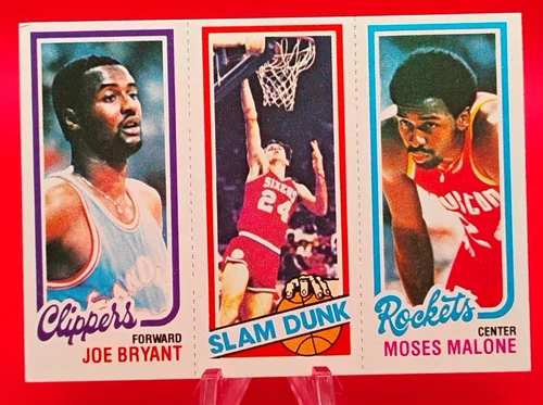 1980-81 Topps Basketball #107/263/217 Moses Malone HOF, Bobby Jones HOF, Bryant