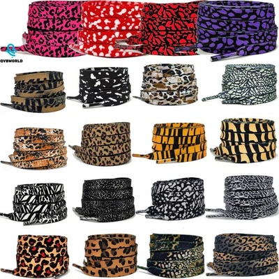 Modische Schnürsenkel Leopardenmuster Camouflage Farbe Patchwork Seil - Bild 1 von 4