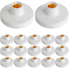 E27 Lamp Screw Base Round Plastic Light Bulb Lamp Socket Ceiling Lamp Holder LOT