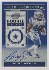 2019 Panini Contenders Optic Rookie Ticket Blue Prizm 49/75 Mike Weber Auto 0c6
