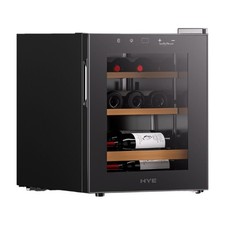 HYE Wine Cooler 15 Bottles Table Top, Touch Controls, LED, Black - RF01WC15B31