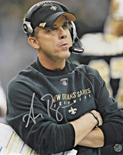Sean Payton Head Coach New Orleans Saints Signed 8x10 Photo - Hologram COA