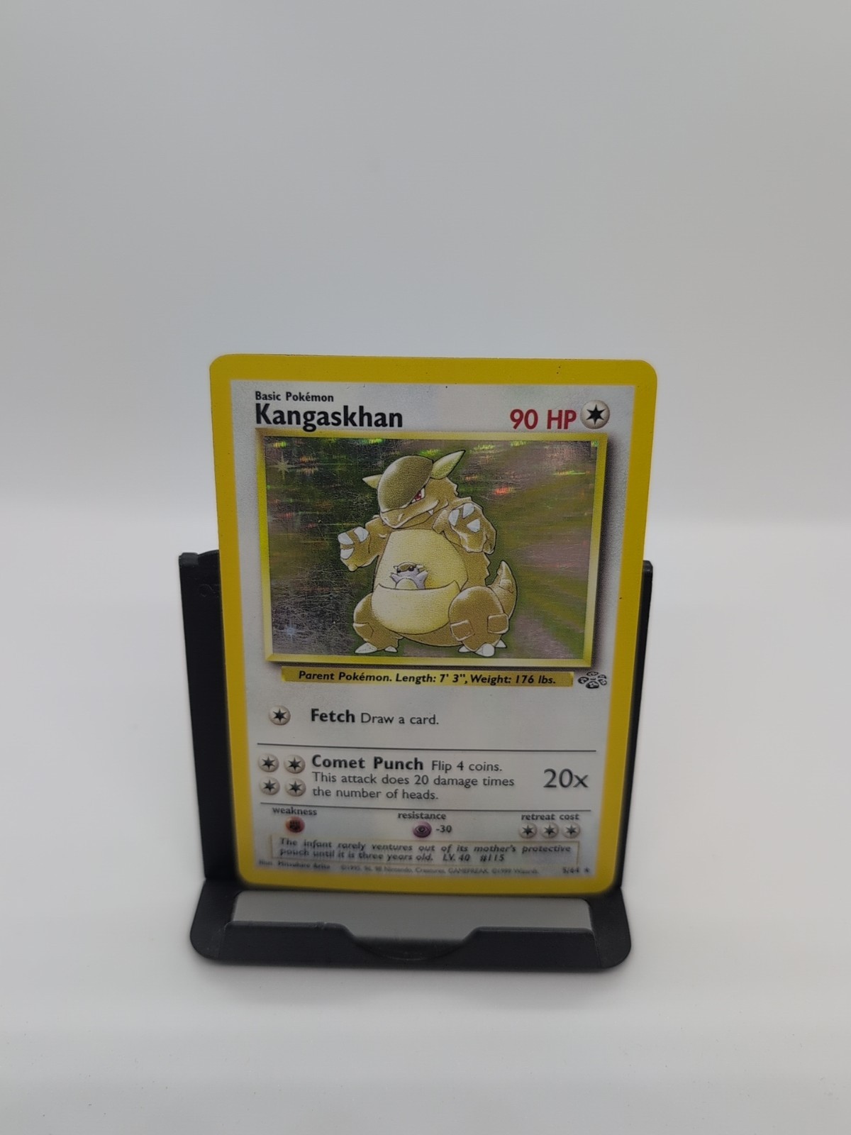 Pokémon TCG Kangaskhan Jungle Holo Card 5/64 Unlimited Holo Rare Vintage LP