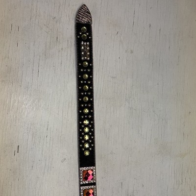 BHW Embellished Black Leather Studded Rhinestone Western  display picture 1