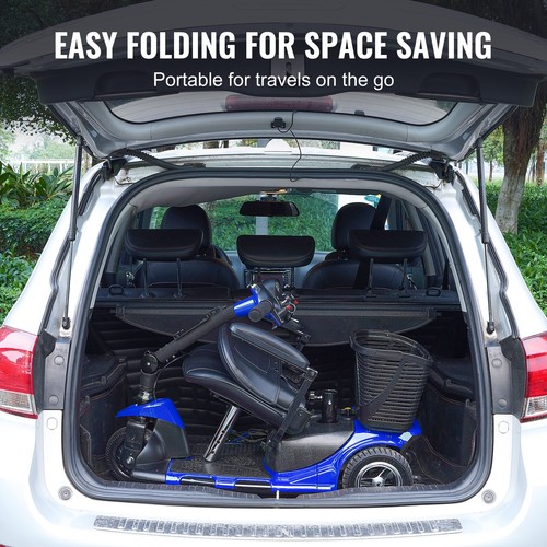 VEVOR 3-Wheel Folding Mobility Scooter for Seniors 12 Mile Range 265LBS Capacity - Picture 3 of 12