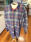 Vintage Duckhead Long Sleeve Cotton Plaid 3 Button Polo XL EUC
