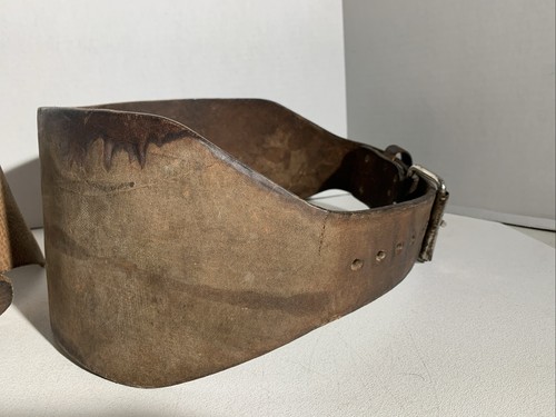 Paar Vintage BFS Leder Gewichthebergürtel Größe Large 34-45,5 - Bild 8 von 17