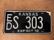 1972 Kansas License Plate # ED S 303
