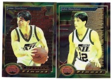 JOHN STOCKTON 2 CARD LOT 1993-94 TOPPS FINEST 117 & 215 UTAH JAZZ HOF GONZAGA