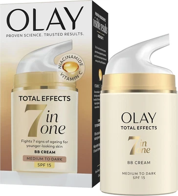 PROCTER & GAMBLE Olay Total Effects SPF15 BB Day Face Cream, Medium to Dark 7-In-1 Skin Care