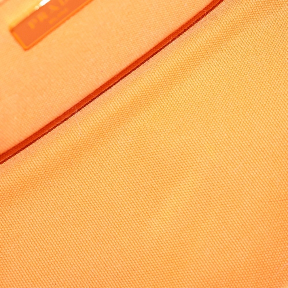 PRADA Canapa Mini Triangle Logo Plate Canvas 2WAY Hand Shoulder Tote Bag Gold Ha thumbnail 4