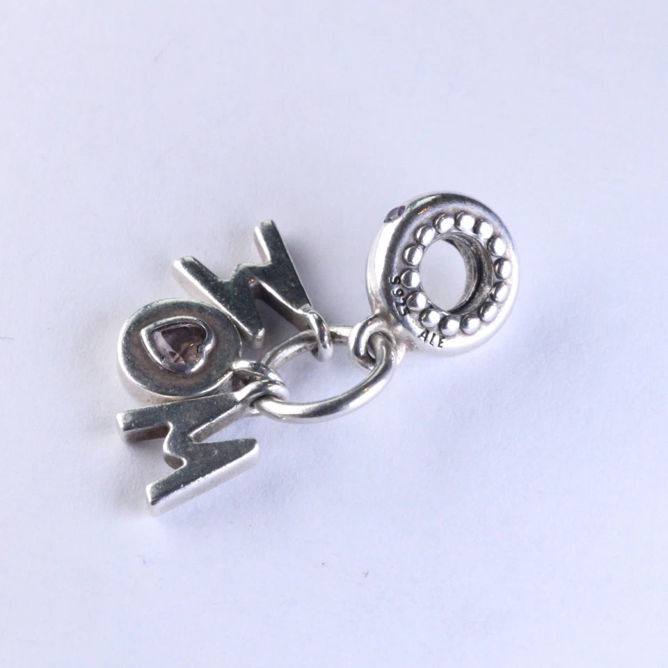 Pandora Sterling Silver Perfect Mum Pink Crystal Heart Dangle Charm 797059NSP - Image 2 of 2