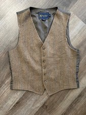 Rugby Ralph Lauren EUC lambswool alpaca brown tweed waistcoat vest Medium