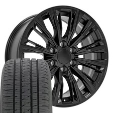 Oe Wheels Ca93 20x9 Black Wheels Bridgestone Tires Set 6x139.7 28 Et