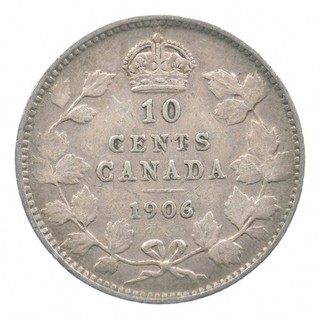 Better Date 1906 Canada 10 Cents World Coin Silver 738