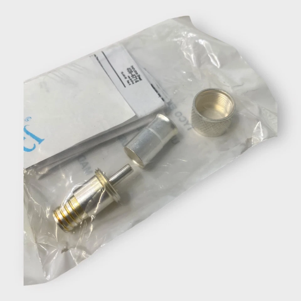 Tyco 330830 Cable Connector Silver Coaxial UHF Male Pin Plug Straight Crimp On Foto 2 de 4