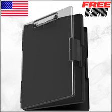 Nursing Clipboard with Storage 8.5x11 Side Opening Dual Compartment Black Folder