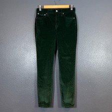 J. Crew 28/27 women s green velvet skinny 9 high-rise toothpick pants
