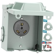 30 Amp RV Power Outlet Box, Nema TT-30R 125V RV Outdoor Panel 30A RV Box