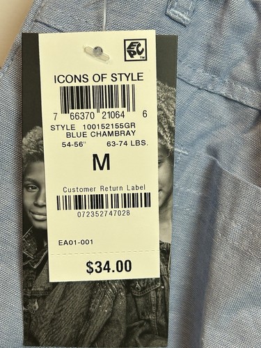 Epic Threads Shorts Girl’s Medium Blue Chambray Rolled Hem NWT - Picture 6 of 8