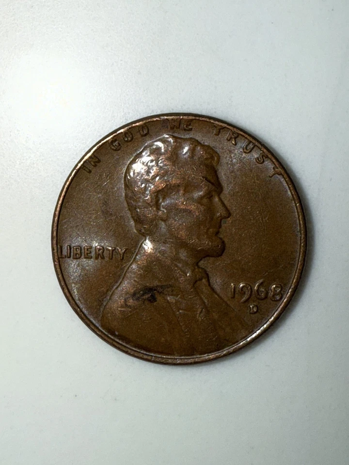 Rare 1968 D Penny “L On Rim” And Top Rim Error - Image 4 of 4