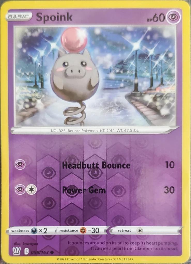 Spoink 055/163 SWSH05: Battle Styles Reverse Holofoil
