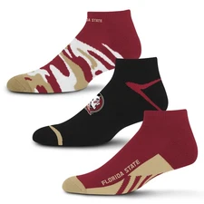 NCAA Florida State Seminoles CAMO BOOM 3 Pack Ankle Sock Team Colors Large