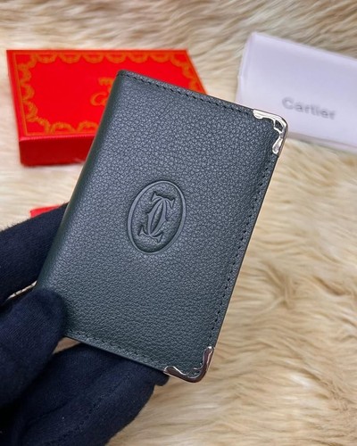Cartier Must de Cartier Black Calfskin Leather Card Holder 6CC Wallet - NIB