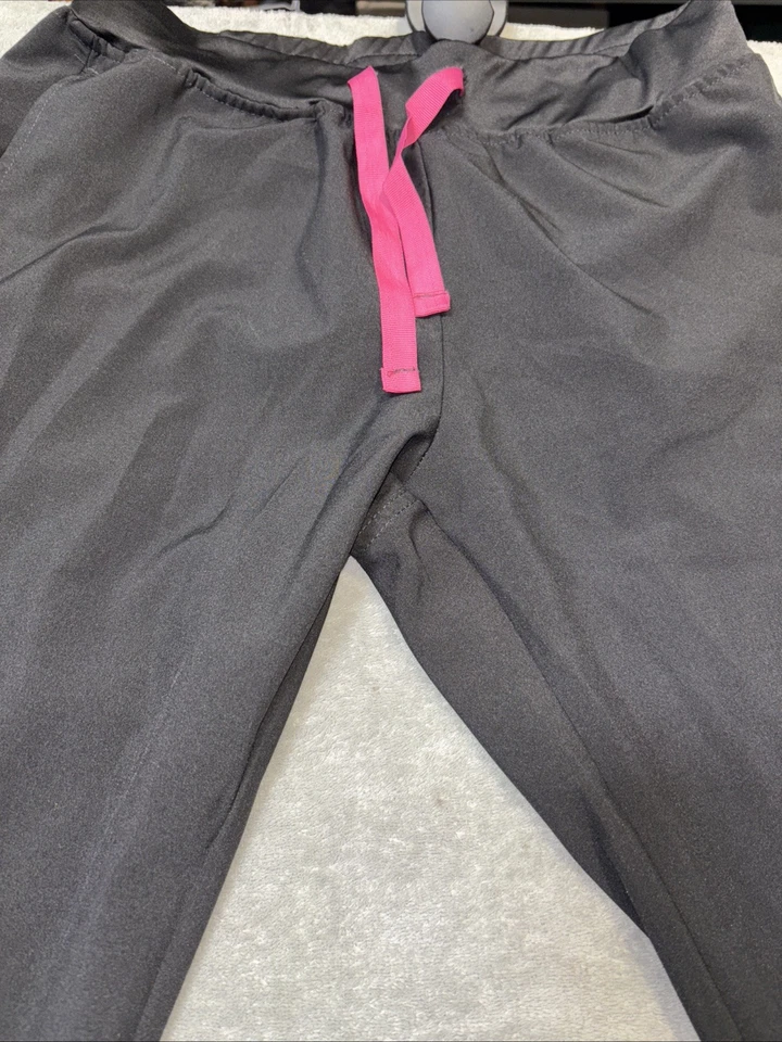 Crush Scrubs  Pants Black  Size L 5 Pocket Tie Waist 4 Way Stretch - Image 3 of 4