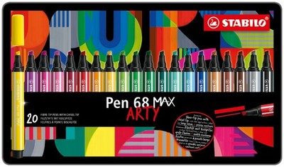 STABILO Fasermaler Pen 68 MAX 20er Metalletui ARTY Premium-Filzstift