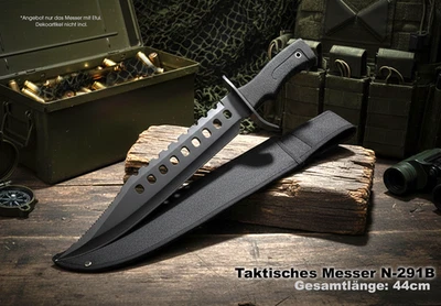 BSH ADVENTURE XL Jagdmesser N-291B | 44 cm Outdoor Camping Bowie Angeln Jagd Messer +Scheide