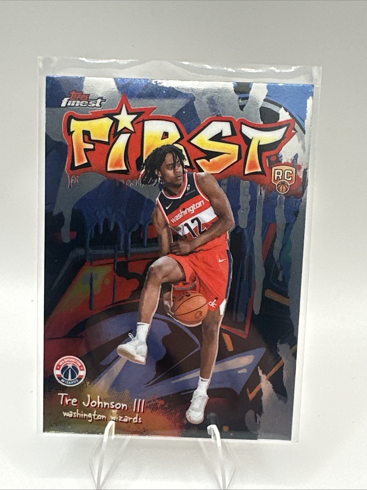 Tre Johnson III 2025-26 Topps Finest NBA First Rookie Card-#F-6 Wizards