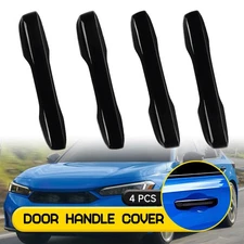 4x For 2022-2025 Honda 11th Gen Civic Door Handle Covers W/ Front Smartkey Black