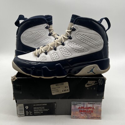 navy blue and white jordan 9