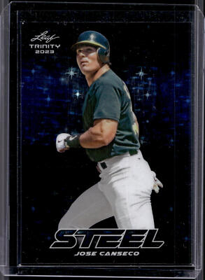 2023 Leaf Trinity #S-40 Jose Canseco Steel - Stars and Dots (Blue) #/99