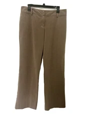 AB Studio Womens 8 Townsend Taupe Straight Leg Flat Front Mid Rise Dress Pants
