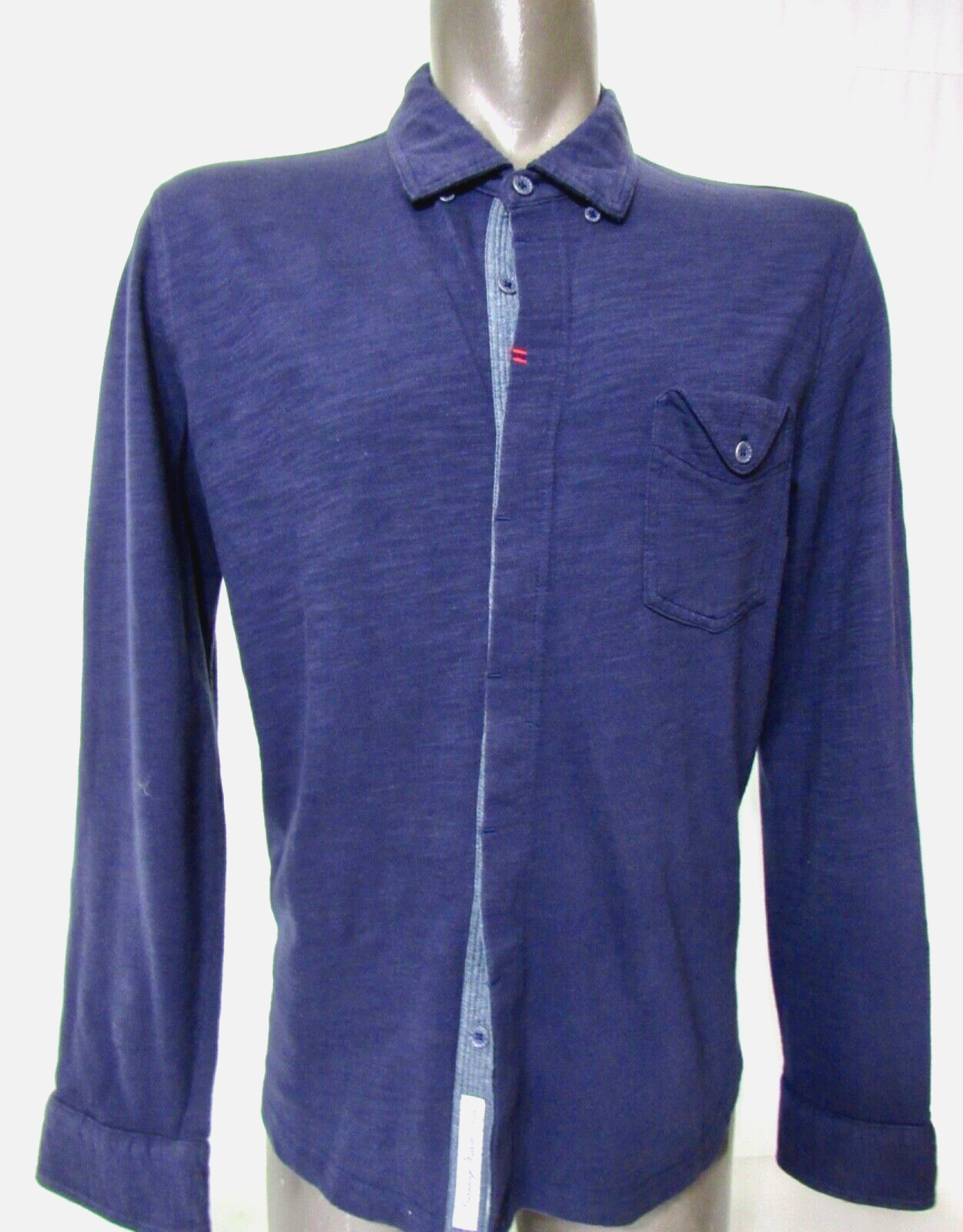 Robert Graham Blue Solid Cotton Pattern Chest Poc… - image 1