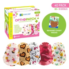 Infants Extra Sensitive Adhesive Eye Patch Girls 40 Pack Series I OPTHOPATCH 