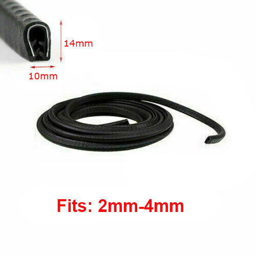 10M U-shaped Rubber Seal Trim Molding Strip Black Metal Car Door Edge Protector - Picture 14 of 16